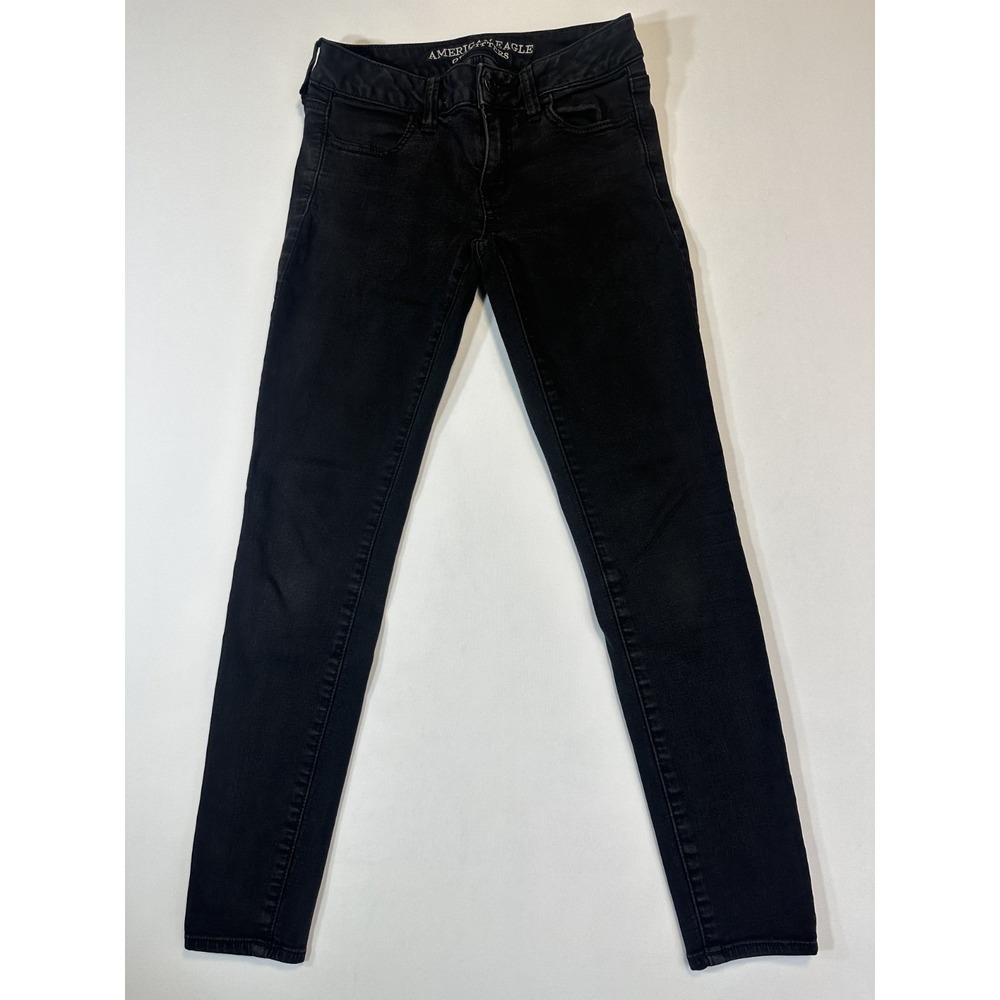 American Eagle Jegging Jeans Womens 2 Gray Skinny Stretch Denim 26x26